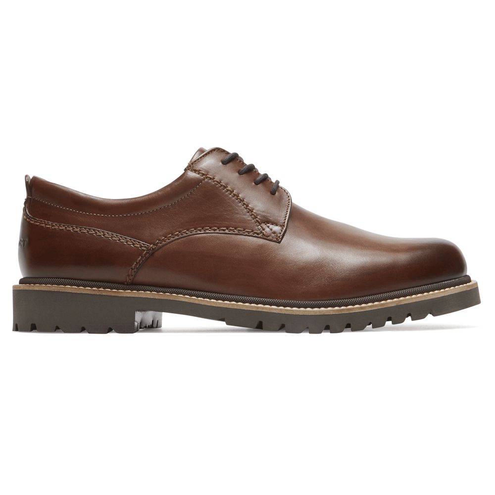 Pantofi Oxford Barbati Rockport Marshall Plain Toe Maro Inchis - Romania 4206-LSYPU